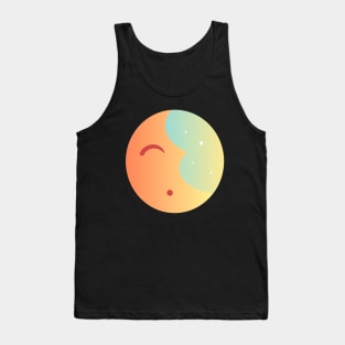 Tired Sleepy Moon In the Sky with Stars Sunrise Tank Top